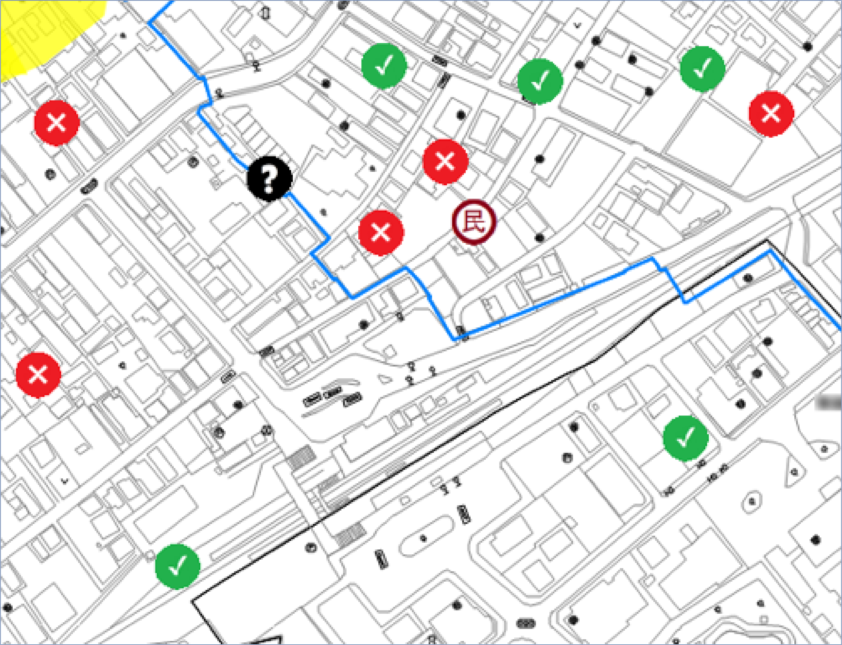 地図上での安否確認状況の表示画面イメージ