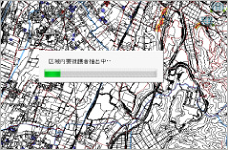 災害情報のエリア内の要援護者抽出